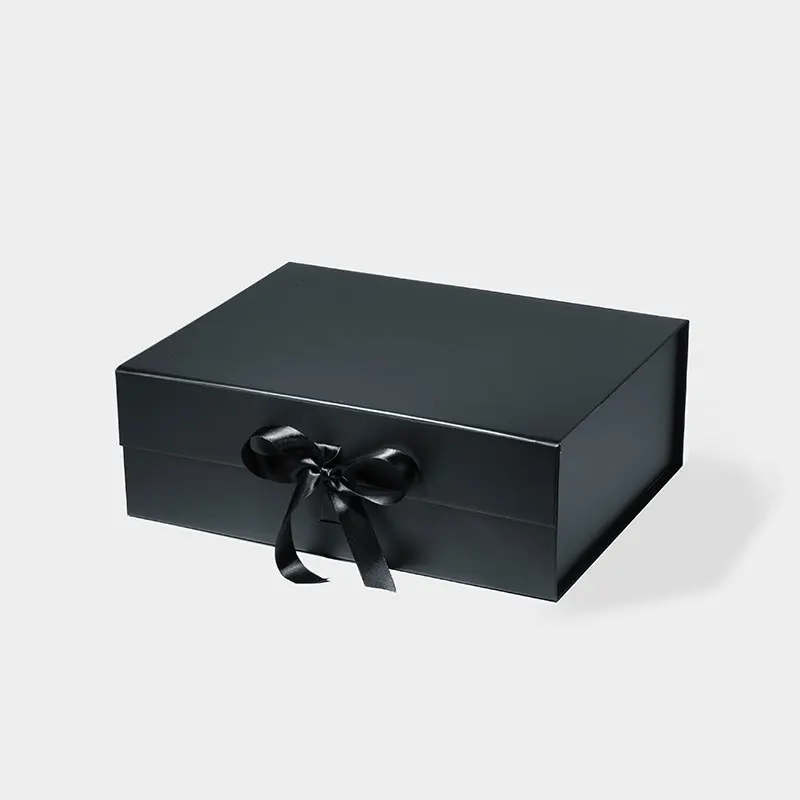Elegant Black and White Magnetic Closure Luxury Gift Boxes, Deep A4 Size