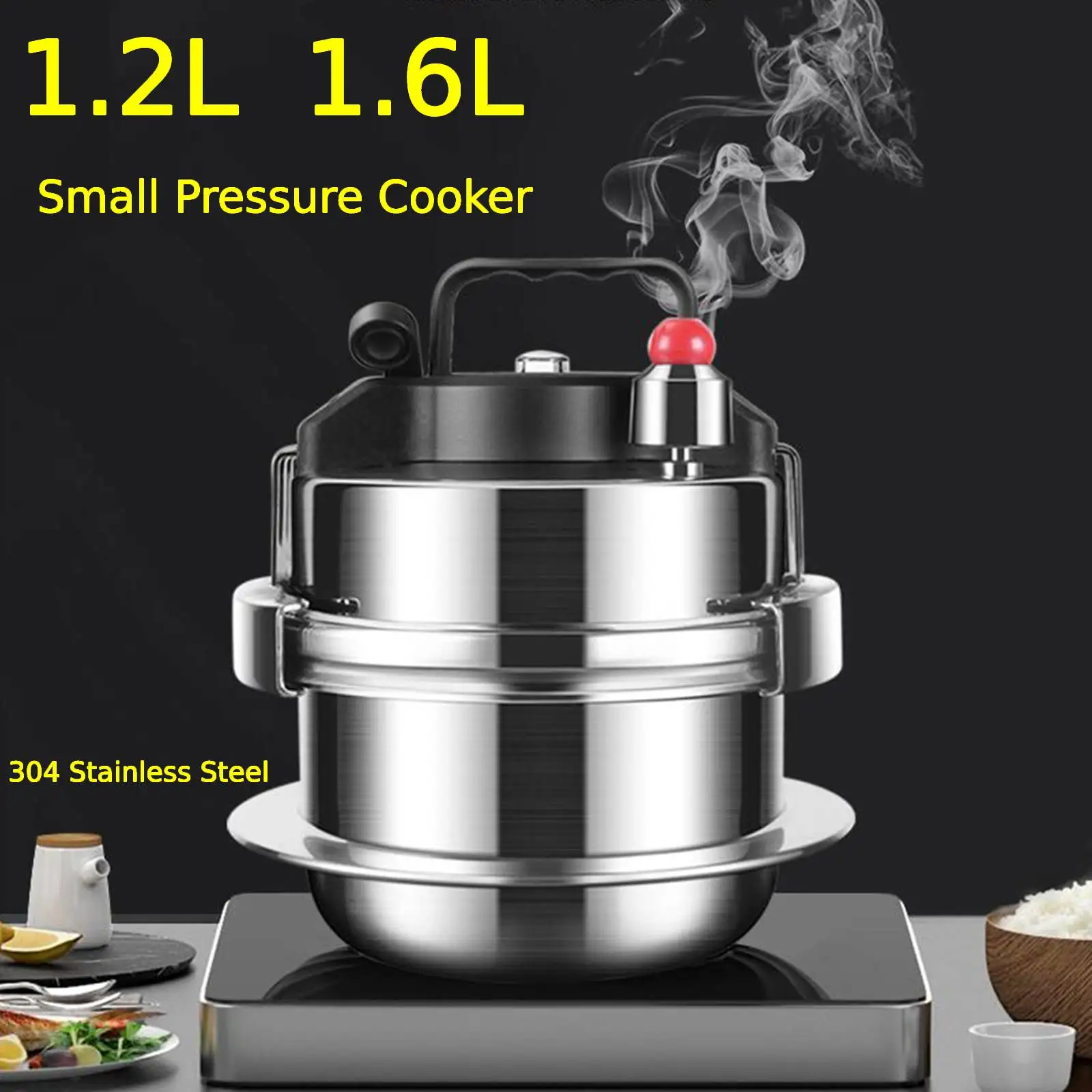 1.2L 1.6L Outdoor Portable Micro Pressure Cooker Kitchen Mini Cookware Cooking Pot for Family Household Small Pressure Cooker pressure cooker