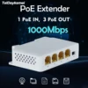 100/1000M POE Extender 4 Port Gigabit Network Switch Repeater IEEE802.3af/at Plug&Play for PoE Switch NVR IP Camera AP 1