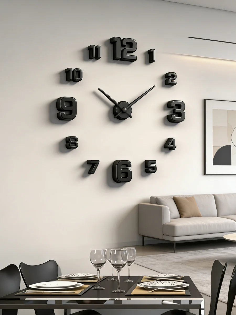 New Modern Design Large Wall Clock 3D DIY Quartz Clocks Fashion Watches Acrylic Mirror Stickers Living Room Home Decor Horloge