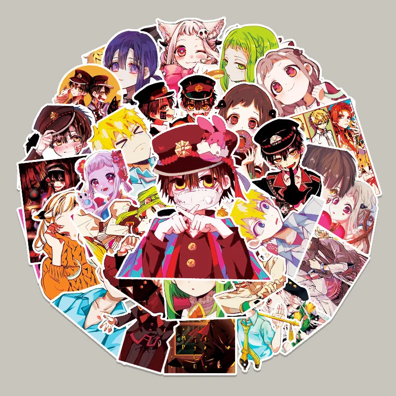 

50pcs Anime Toilet-Bound Hanako Kun Stationery Stickers for Car Snowboard Bicycle Luggage Skateboard Laptop Graffiti PVC Decal