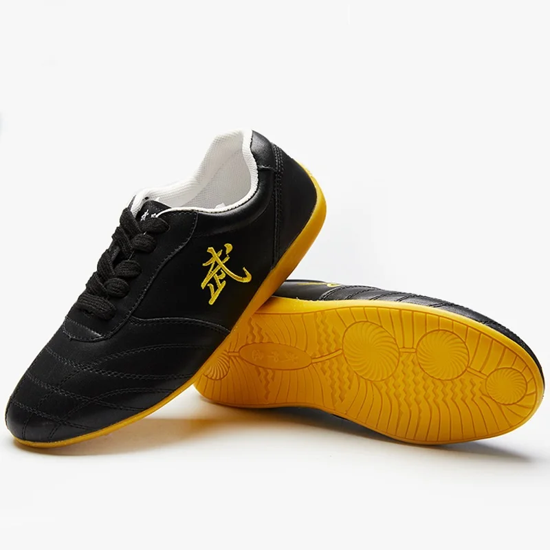 Sapatos glamorosos de couro genuíno para homens e mulheres, sapatos de artes marciais, Wushu Tai Chi Kungfu, competição profissional, roteador