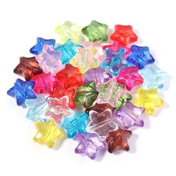 Colorful Five - Pointed Star Acrylic Beads Set for DIY Jewelry and Accessories (30 Pieces) (Random Mixed)