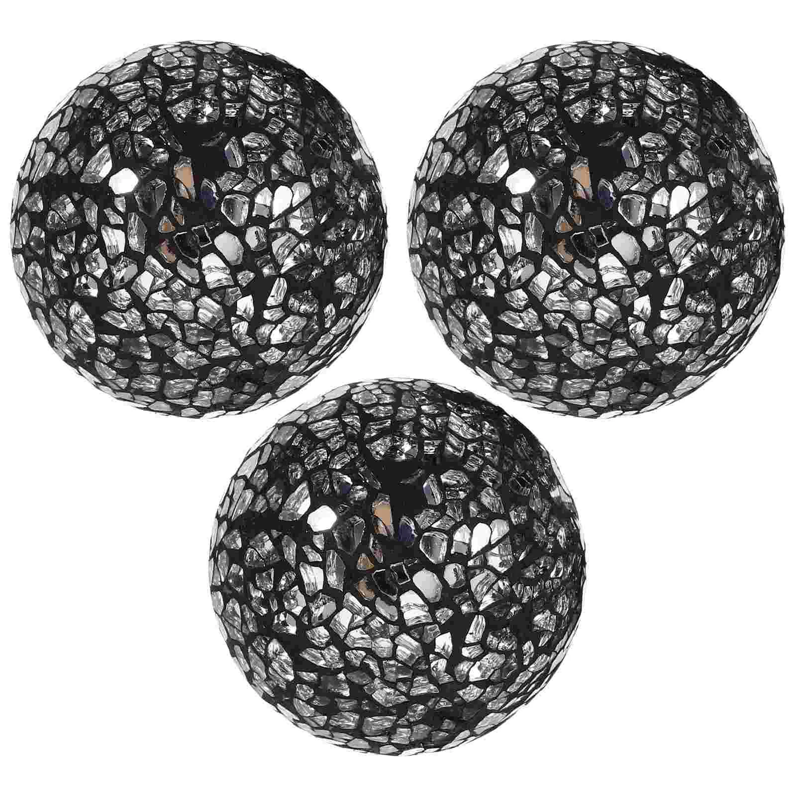 

3 Pcs Mosaic Ball Cover Home Decor Decorative Flower Vases Filling Desktop Sphere Ornament Foam