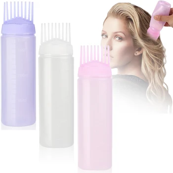 Tinture per capelli Bottiglia riutilizzabile Pettine Bottiglie applicatore di olio per capelli professionale per salone Erogazione di plastica Strumenti per lo styling per parrucchieri 1