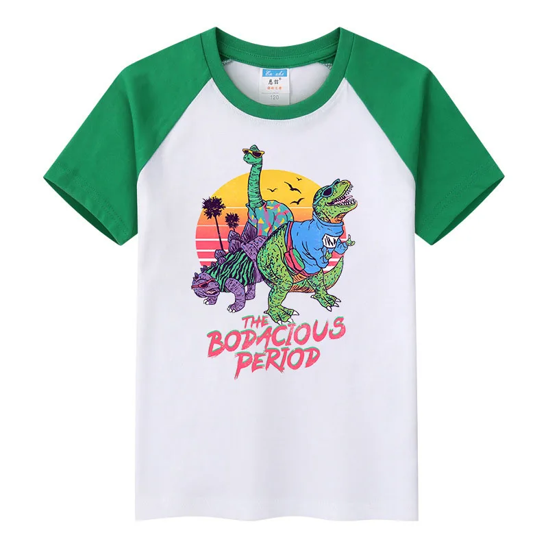

The Bodacious Period printed children's clothing summer boys short-sleeved T-shirt casual contrast color top