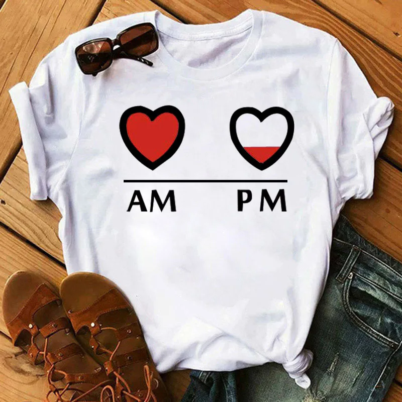 AM COFFEE PM WINE Print Women T Shirt Short Sleeve O Neck Loose Women Tshirt Ladies Tee Shirt Tops Clothes Camisetas Mujer