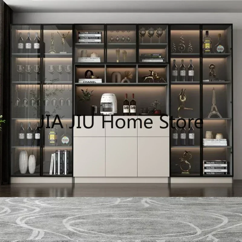 Corner Storage Wine Cabinets High Liquor Wall Kitchen Wine Cabinets Luxury Living Room Botellero Vino Bar Furniture QF50JG