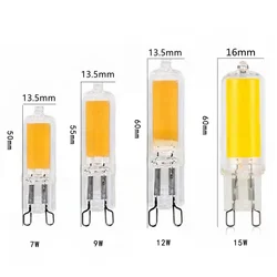 5Pcs/Pack Super Bright G9 LED Light Bulb 7W 9W 12W15W 110V/220V Glass Lamp Constant Power Light LED Lighting G9 COB Bulbs Home