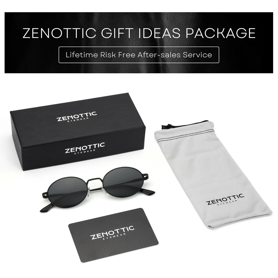 ZENOTTIC Achteckige Sonnenbrille Damen Herren - Polarisiert Vintage Metall Rahmen