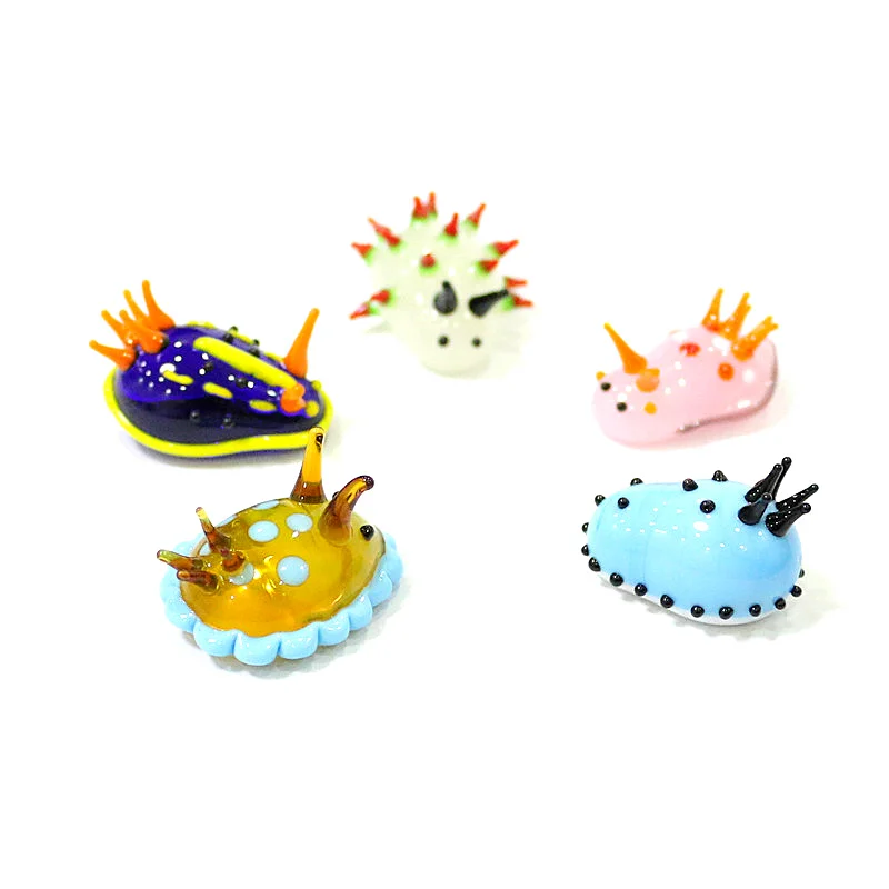 Rare Cute Mini Marine Patchwork Glass Figurine Aquarium Decor Creative Sea Hare Tiny Statue Funny Aplysia Sealife Animal Ornament