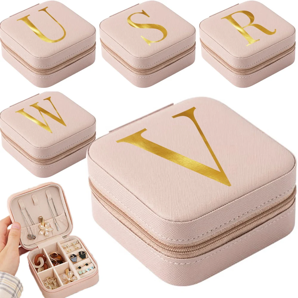 

Jewelry Organizer Box Jewelry Ring Necklace Earrings Storage Box Letter Pattern Jewelry Home Cosmetic Organizer Display