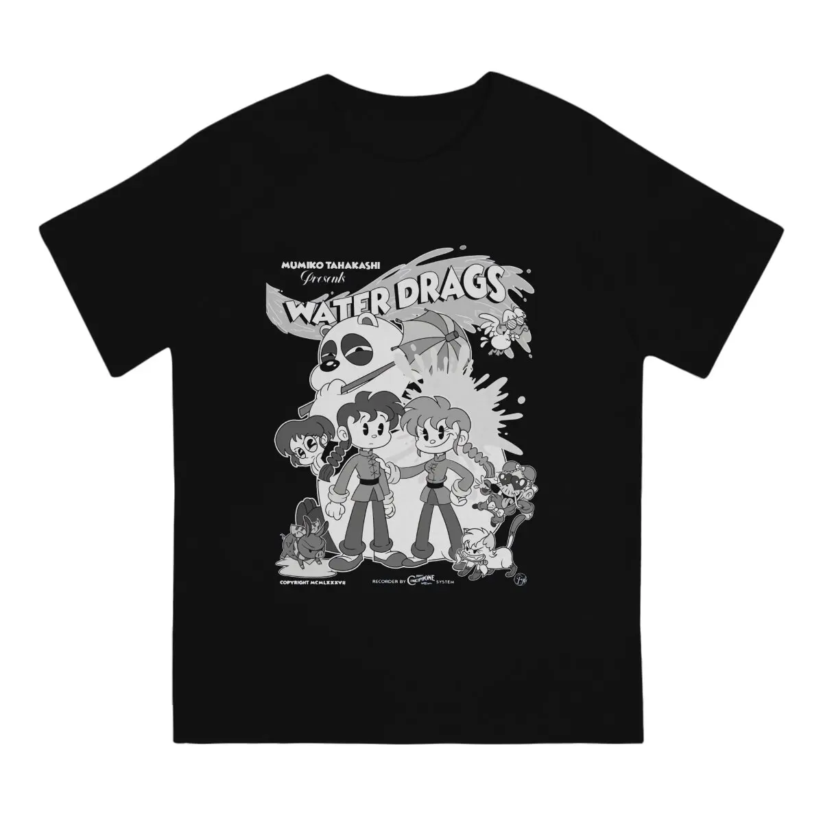 

Water Drags Retro Anime Cartoon T Shirts Men 100% Cotton Vintage T-Shirts O Neck Ranma Manga Tee Short Sleeve Clothing Gift Idea