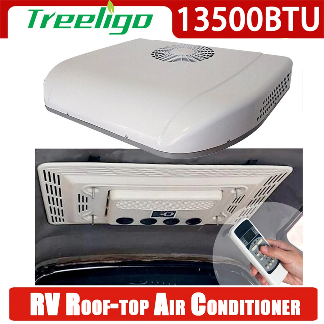 Treeligo 13500btu Electric Air Conditioner 12v Automotive Camper Van Parking Cooling Air