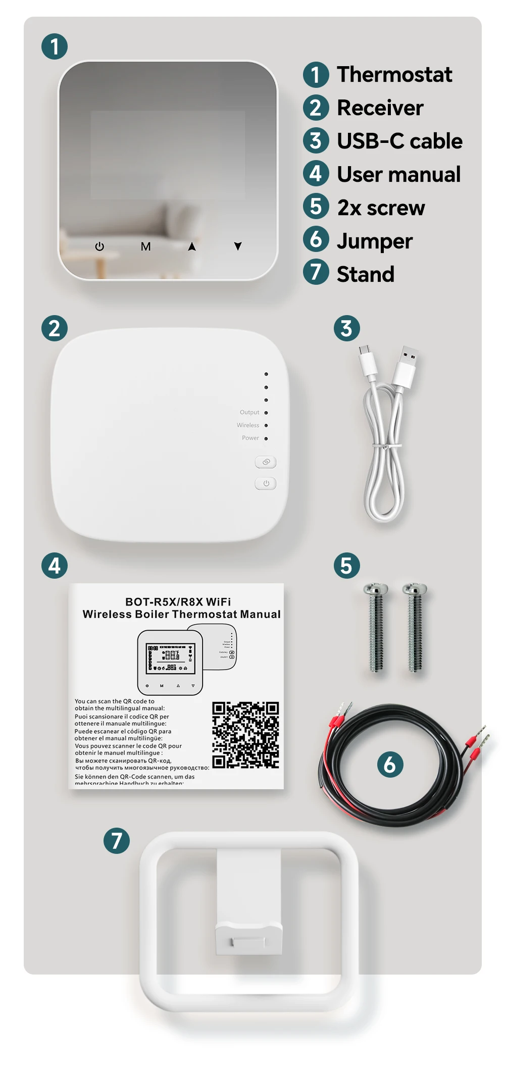 Smart Programmable Temperature Controller WiFi Wireless Thermostat for Gas Boile