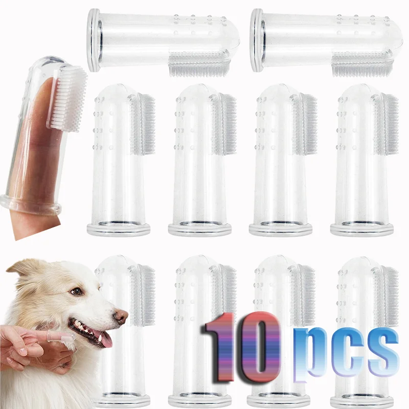 Teeth Cleaning Dog Super Soft Finger Toothbrush Clear Teeth Tool Cat Cleaning Pet Puppy Supplies Accessories pet finger toothbrush