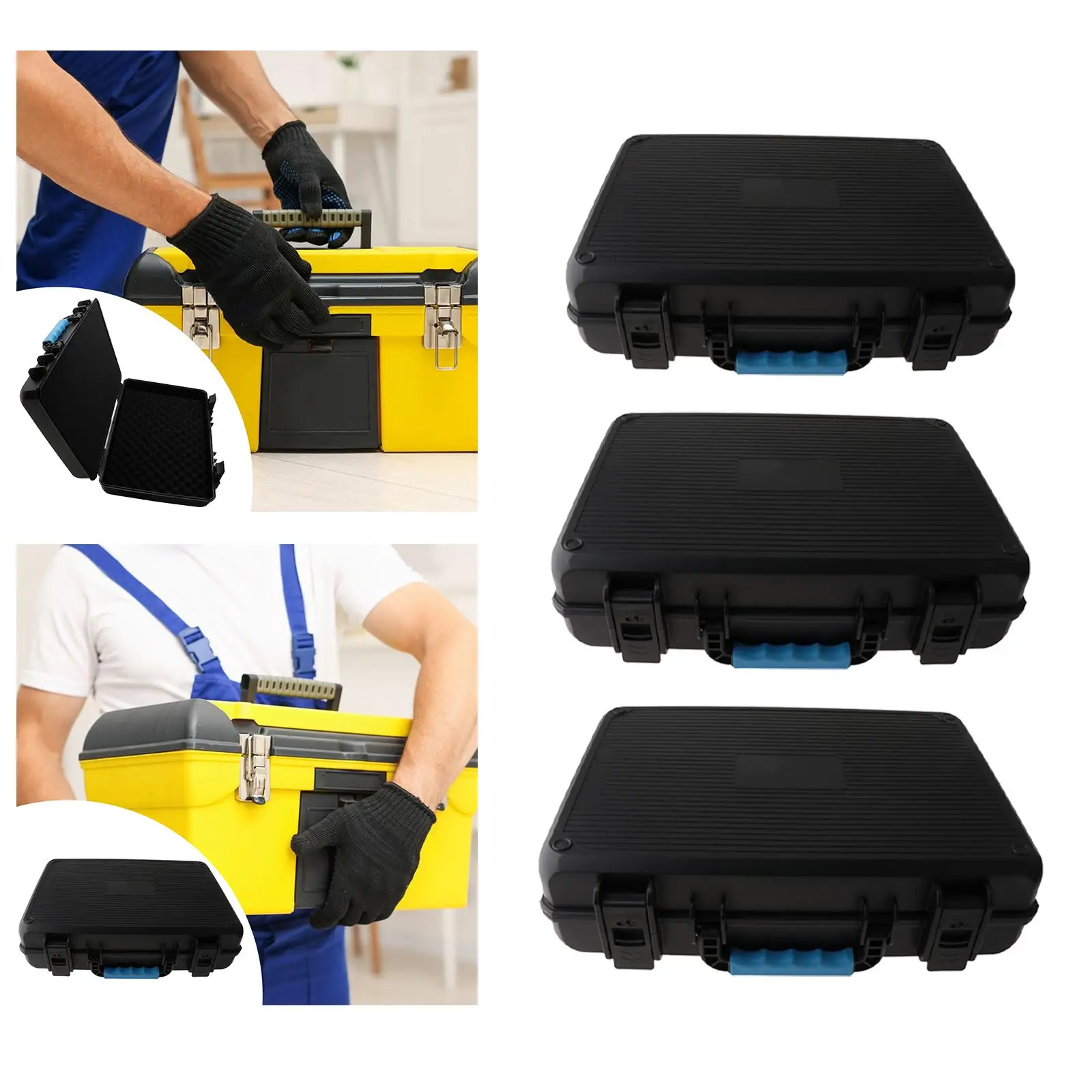 손잡이가 있는 방수 도구 상자 다목적 방진 기능이 있는 폼 내부 보관 상자 장비 카메라 야외용 보호 상자