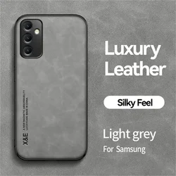 Luxury Sheepskin Leather Phone Case Cover - A23 (Light Gray)