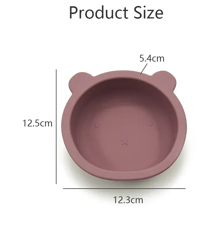 Baby Silicone Feeding Bowl with Suction Cups Children's Waterproof Suction Tableware Bowl Kids Bear Shape Silicone Bowl BPA Free 3