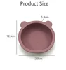 Baby Silicone Feeding Bowl with Suction Cups Children's Waterproof Suction Tableware Bowl Kids Bear Shape Silicone Bowl BPA Free 3