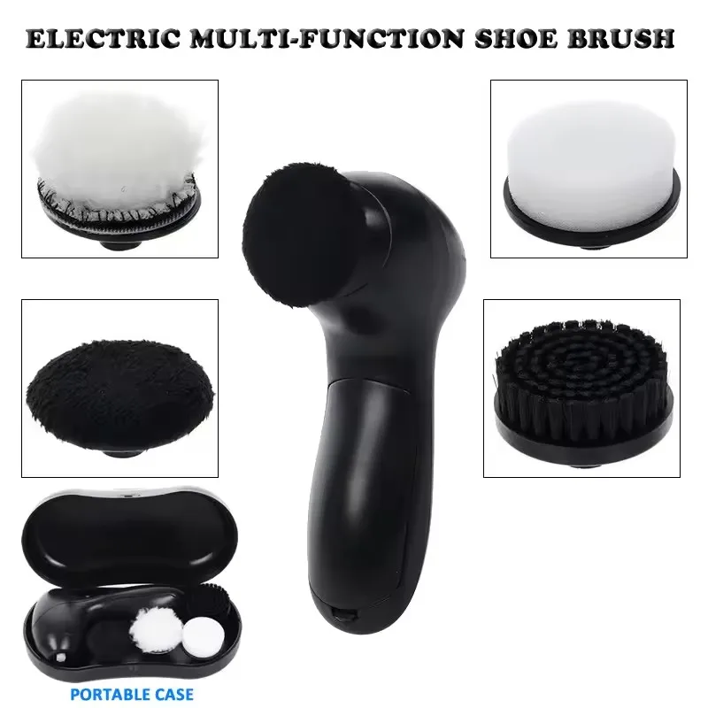 Portable 3-In-1 Electric Shoe Brush for Sofa Car Seat Leather Shoes Cleaning Maintenance Shine Travel