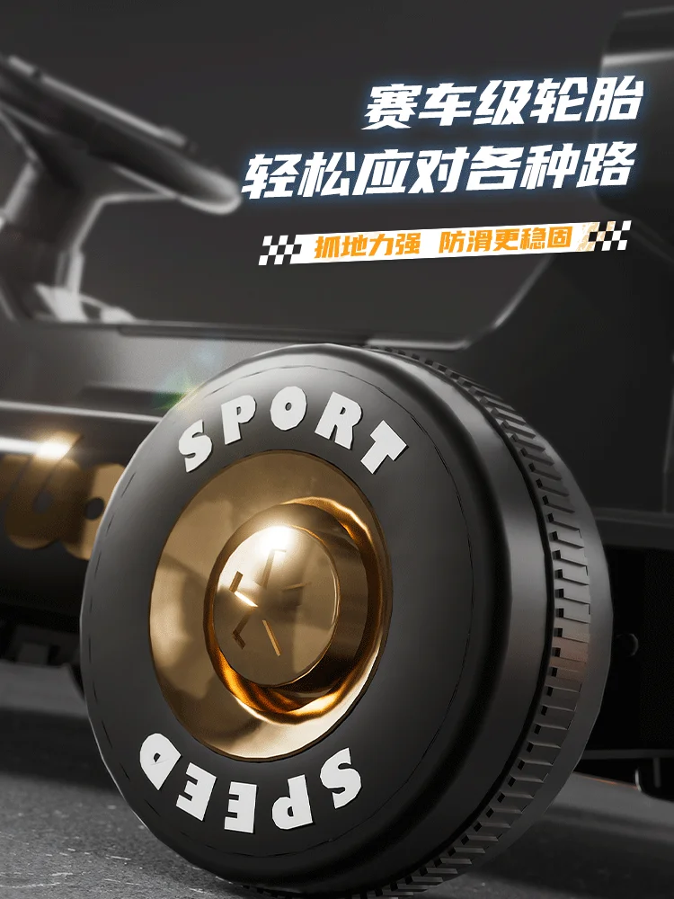 Electric go-kart four-wheel car can sit people boy girl baby race car can drift remote control toy