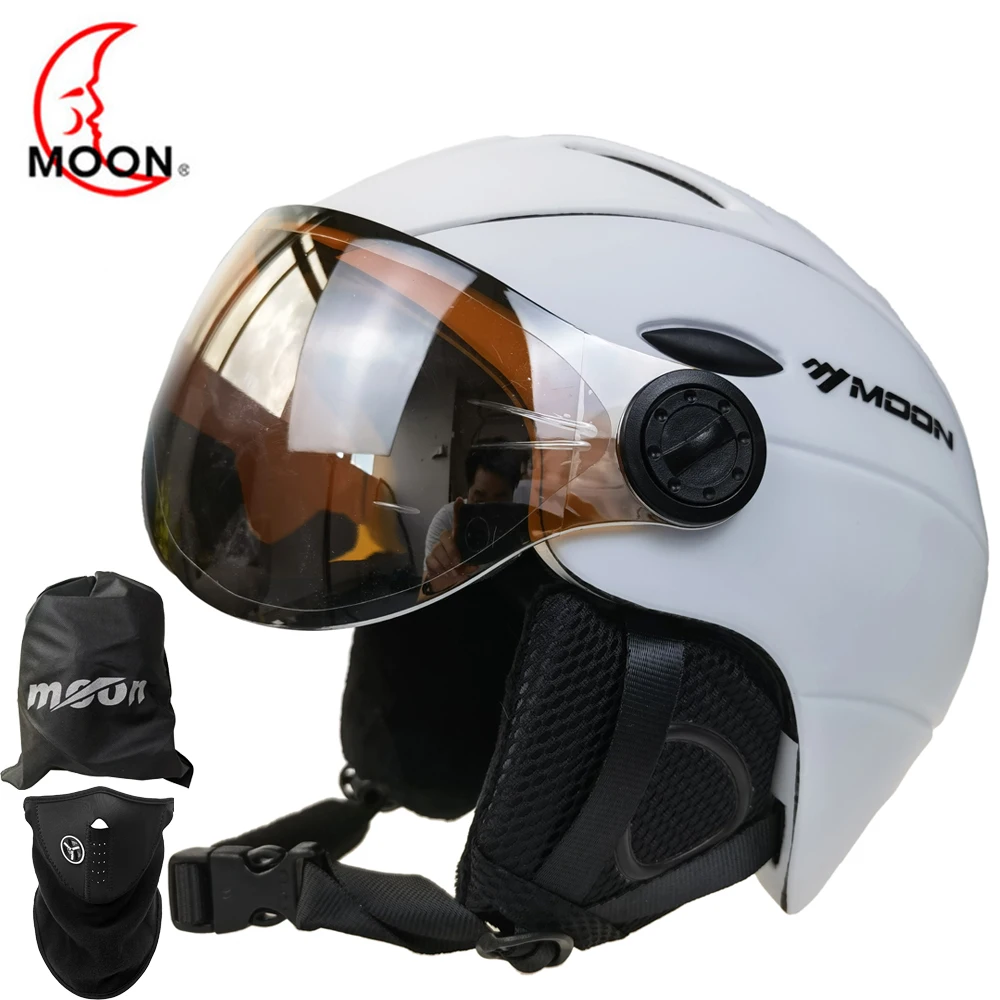 （美品）MOON スキー　スノーボード　ヘルメット ゴーグル付き Lsize ゴーグル付きムーンスキーヘルメット,成形されたピース,高品質のスキー