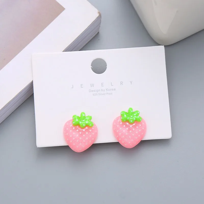 Children's Earrings No Punch Cute Vegetables Flowers Girls Ear Clips Korean Version Pain-resistant Resin Children's Ear Clips