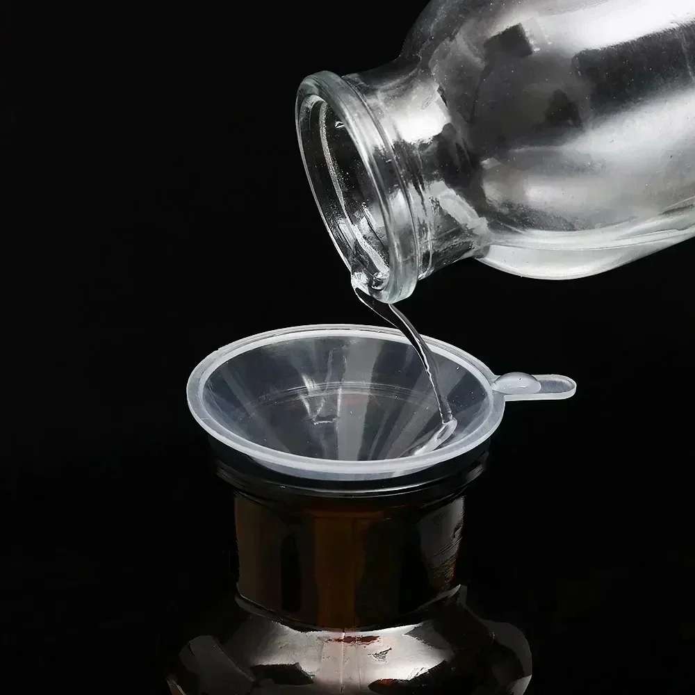 20/1Pcs Mini Plastic Funnel Transparent Liquid Oil Dispenser 3/5cm Small Mouth Funnels Set Perfume Lab Bottles Filling Tools plastic funnel