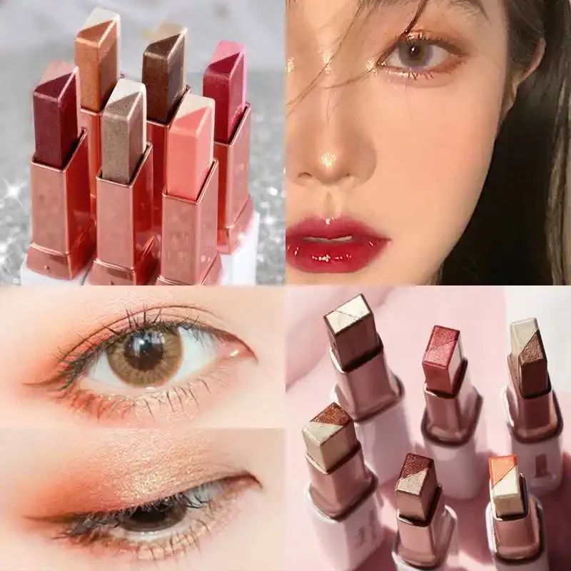Professional 2 In 1 Double Color Gradient Velvet Eye Shadow Stick Lazy Makeup Waterproof Lasting Shimmer Metallic Eyeshadow 2 Professional 2 In 1 Double Color Gradient Velvet Eye Shadow Stick Lazy Makeup Waterproof Lasting Shimmer Metallic Eyeshadow 2