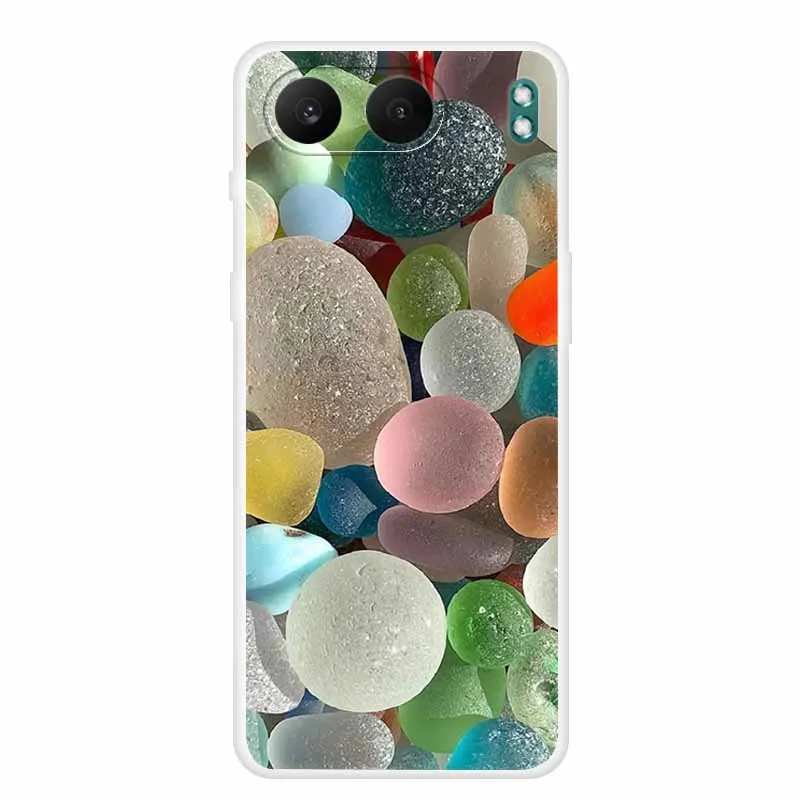Clear Silicone Case with Landscape Flower Design - Soft TPU Back Cover