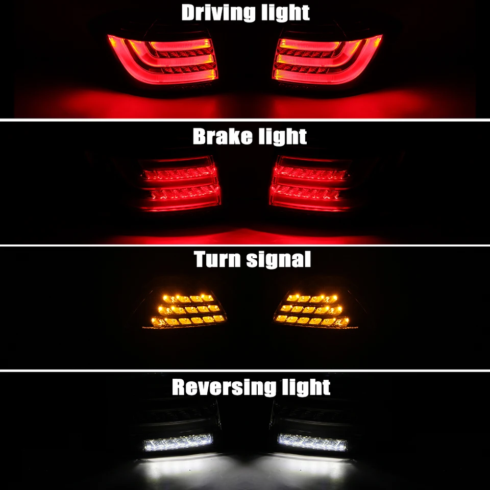 Pair Left & Right Tail Lights For Toyota Highlander 2011-2013 – Halogen, Clear & Red Lens