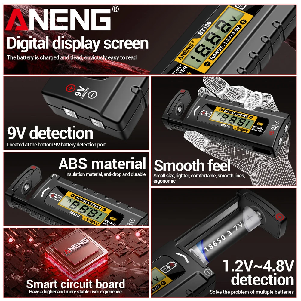 Digital Battery Tester Battery Level Detector Checker Capacity Check Detector for C D N AAA AA Button Cell battery tester