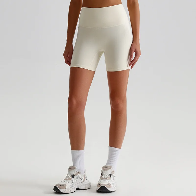 Solid Color High Waist Women Sports Short Soft Soft Fitness Athletic Tight Workout Yoga Short Legging Cycling Run Gym Training