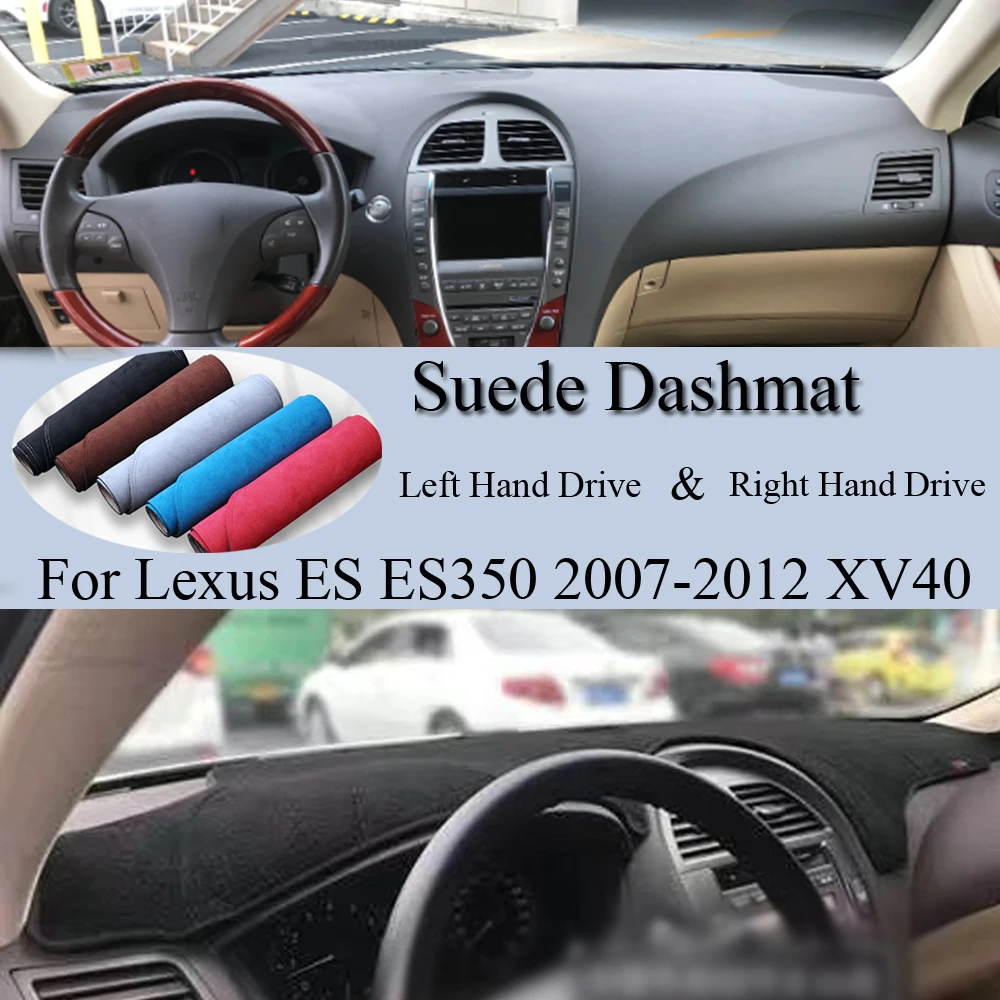 렉서스 ES ES350 ES240 2007 2008-2012 XV40 스웨이드 가죽 대시매트 대시보드 커버 패드 햇빛 가리개 카펫 자동차 액세서리