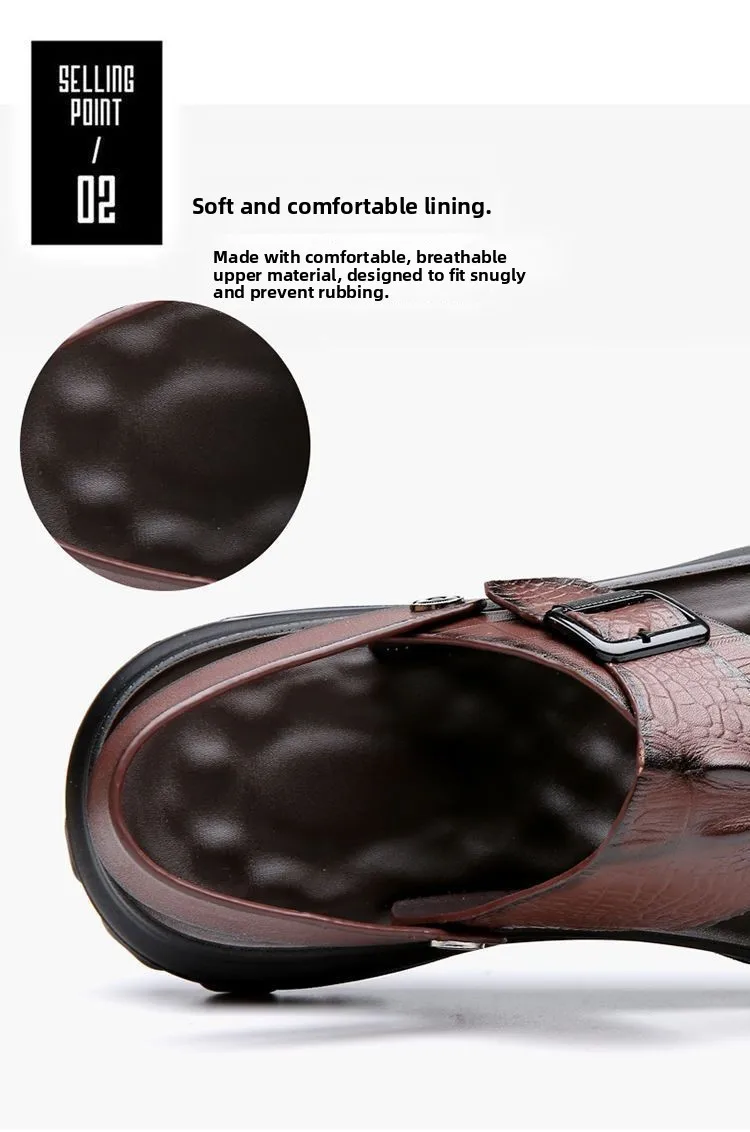 Side view of the stylish breathable PVC sandals for men.