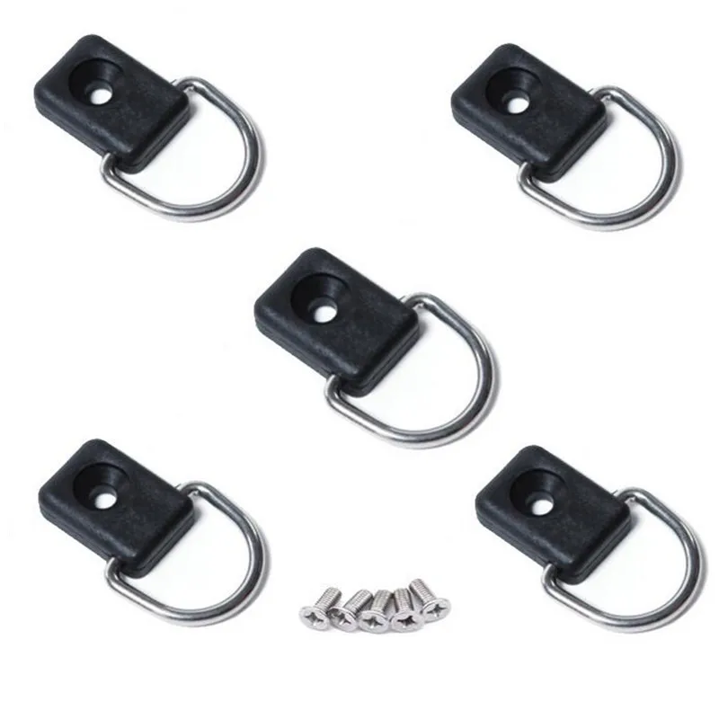 

High Quality 5Pcs Canoe Kayak D Ring Outfitting Fishing Rigging Bungee Kit Accessory Black Outdoor Kayak Boat Repair