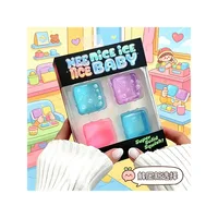 Jouets anti-stress Needoh Teenie Nice Ice Cube Fidget Toys, lot de 4 mini, jouets moelleux à récupération lente, pour les cadeaux de fête 1