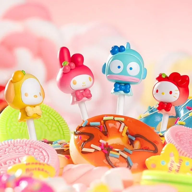 

Милая кукла Sanrio в виде леденца и слепых сумок Hello Kitty, прозрачная кукла карамельных цветов, креативное украшение, коллекционная игрушка, подарок для детей