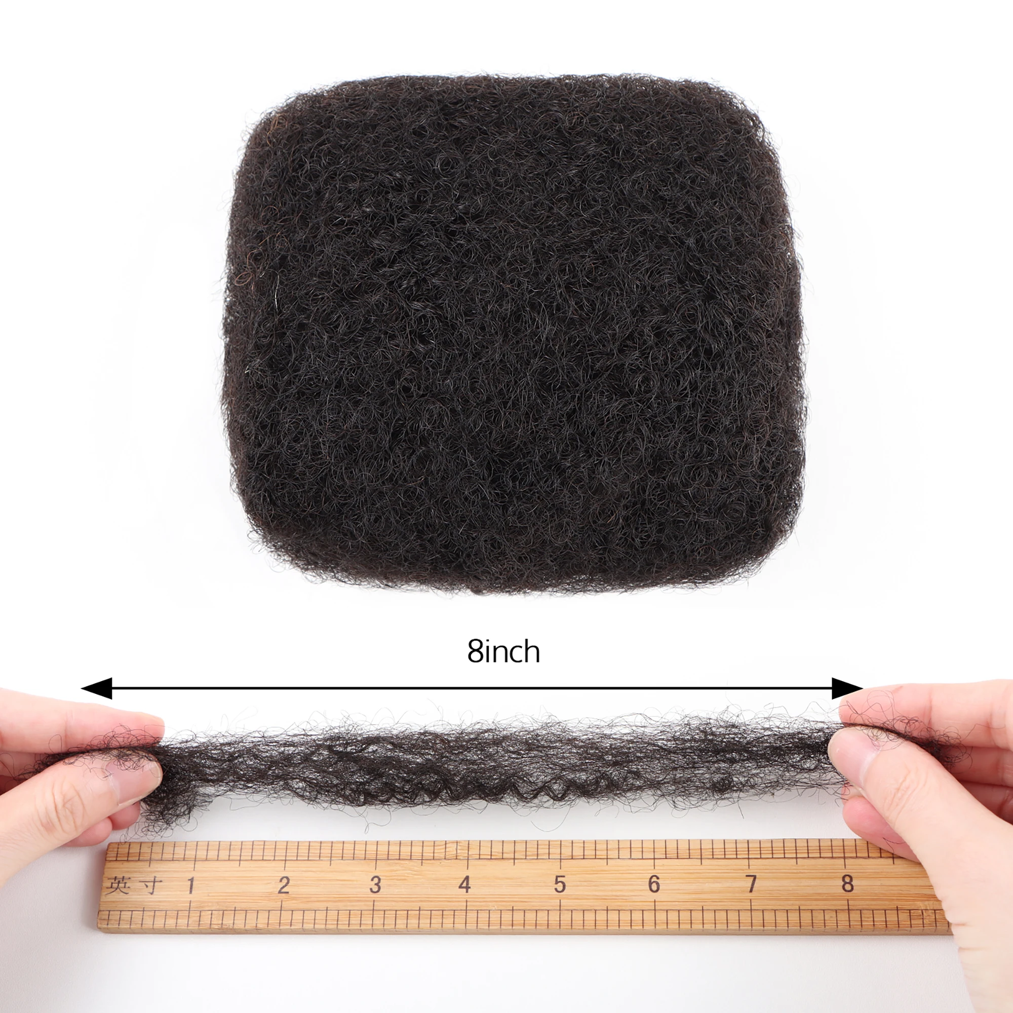 AHVAST Tight Afro Kinky Hair Bulk 100% Human Hiar For Crochet DreadLocks Of Black 8 inch Repair Locs