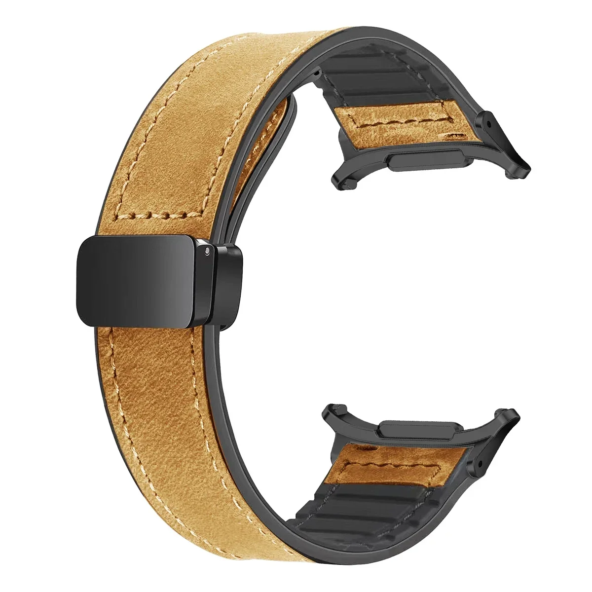 Premium Leather Silicone Magnetic Band Bracelet
