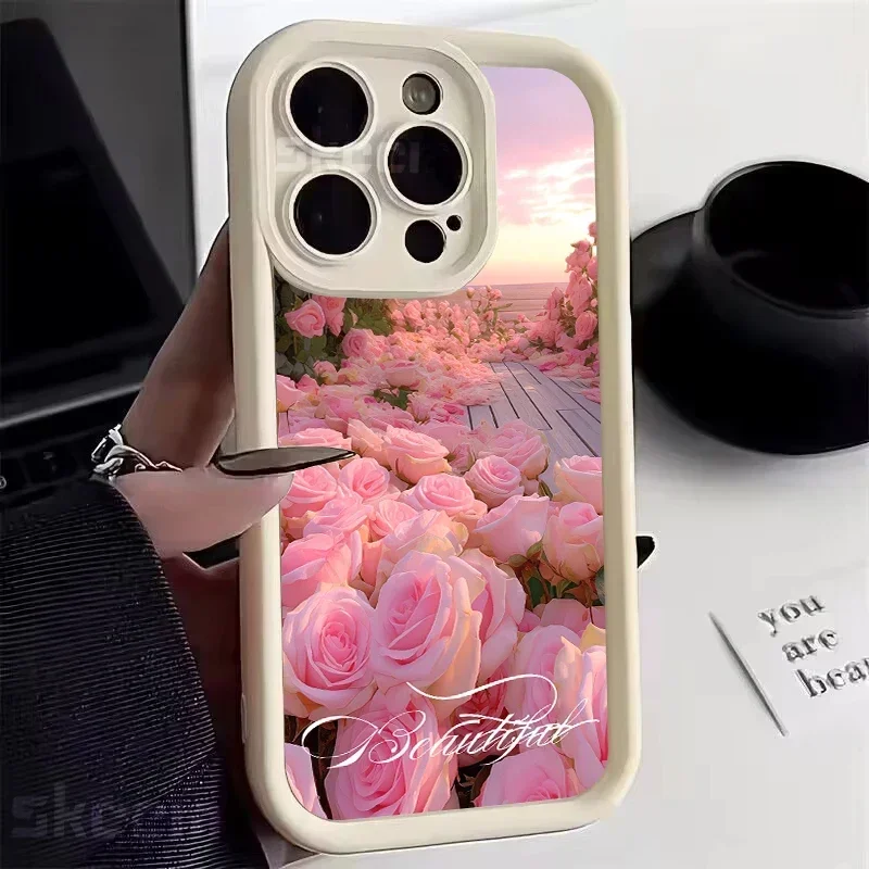 Romantic Rose Flower Shockproof Soft Phone Case