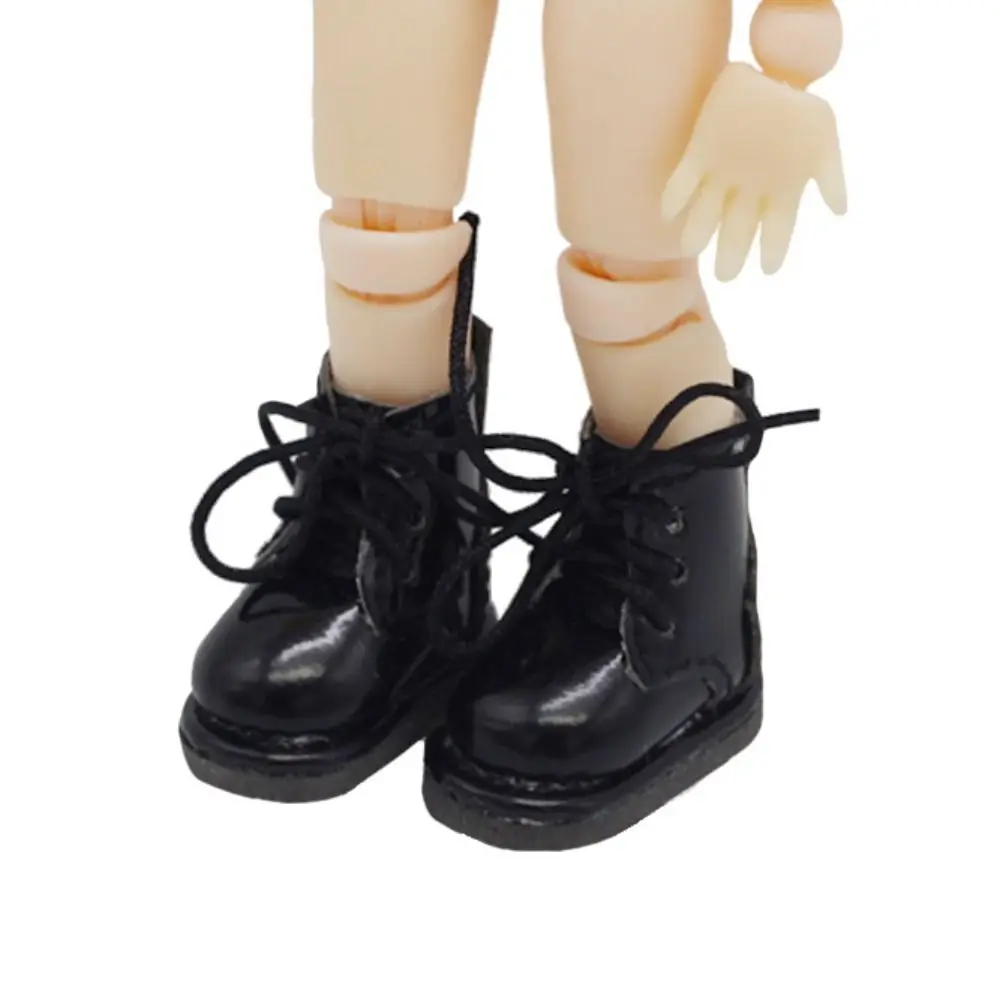 1 Pair High-top Obitsu 11 Doll Leather Boots Plating Silver PU Leather 1/12 Bjd Doll Leather Shoes GSC Casual