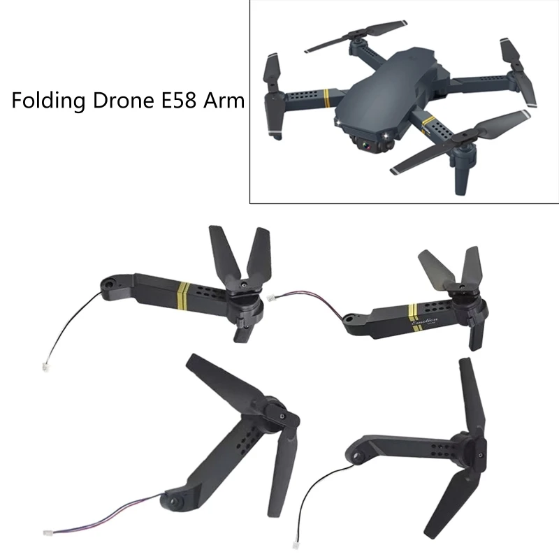 E58 L800 JY019 S168 용 FPV 드론 프레임 교체용 모터 프로펠러가 있는 4x RC 쿼드 콥터 예비 부품 축 암