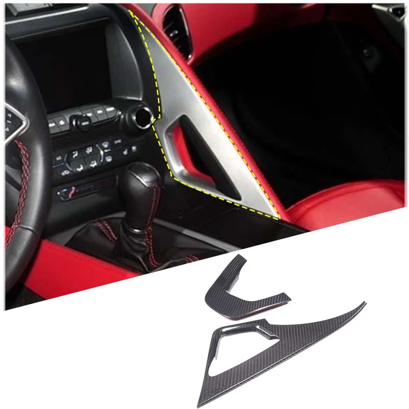 

Автомобильные аксессуары для Chevrolet Corvette C7 2014-2019, углеродное волокно, углеродное волокно, Co-pilot, передняя центральная консоль, ручка, отделка