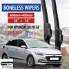 For Hyundai i20 PB GB 2010-2019 Car Windshield Wiper U-type Soft Rubber Frameless Bracketless Car Wipers 24"+16" 1
