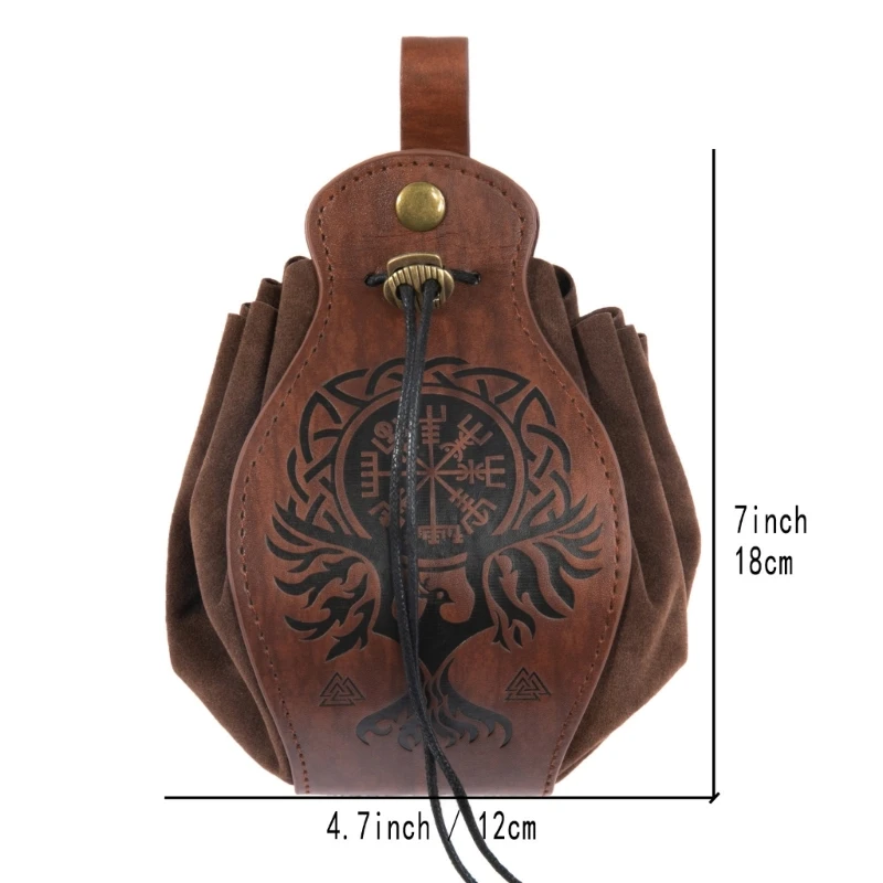 PU Leather Drawstring DND Dice Bag RPG Dice Pouch Bag Foldable Tray and Storage Bag for