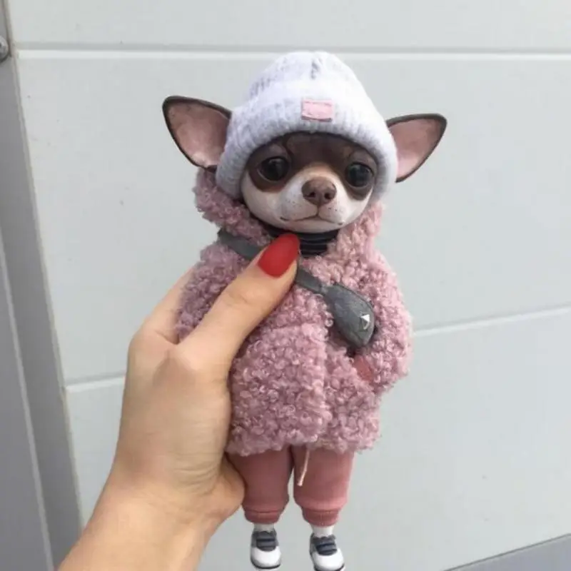 튼튼한 정원 장신구, 서있는 개 조각, 장식 서있는 개 동상, 어린이 선물, 책상용 개 조각