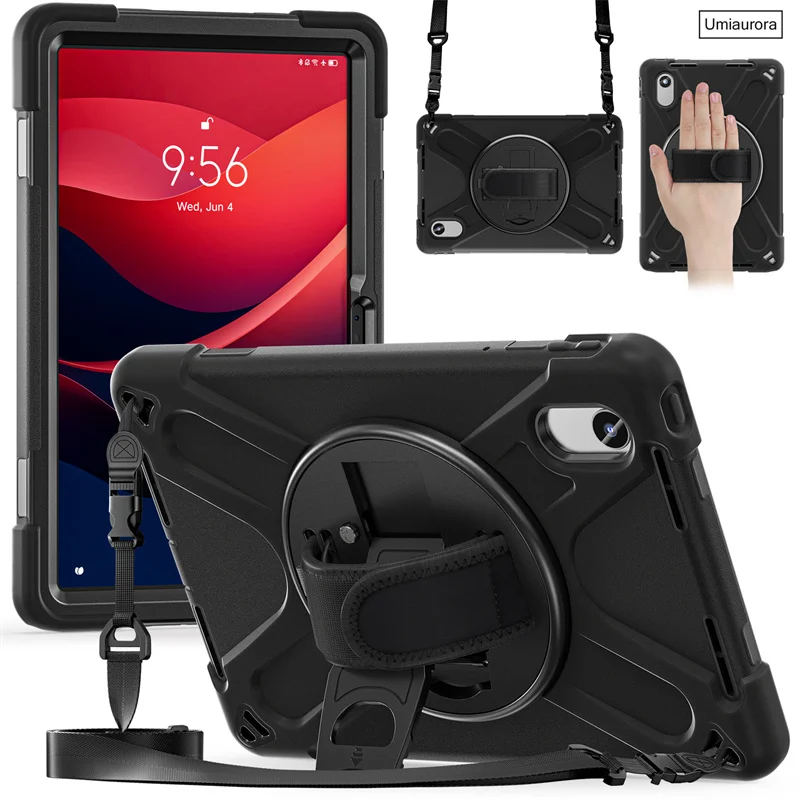 Heavy Duty Rugged Tablet Case with Stand and Strap - Shockproof
