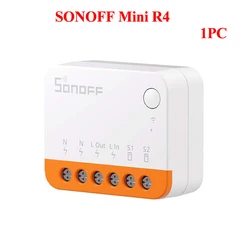Mini WiFi Smart Switch with Relay On - Off Control, eWelink App Integration, Alexa Compatible - Sonoff MiniR4 1PC